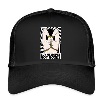 ART POP-ART ÉROTIQUE SEXY SHIBARI BONDAGE GIRL - Casquette trucker  - noir/noir - Devant