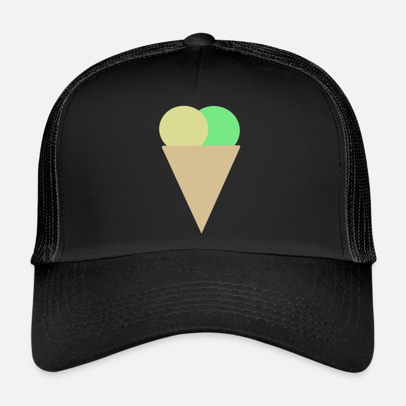 Eis in der Waffel - Trucker Cap - Schwarz/Schwarz