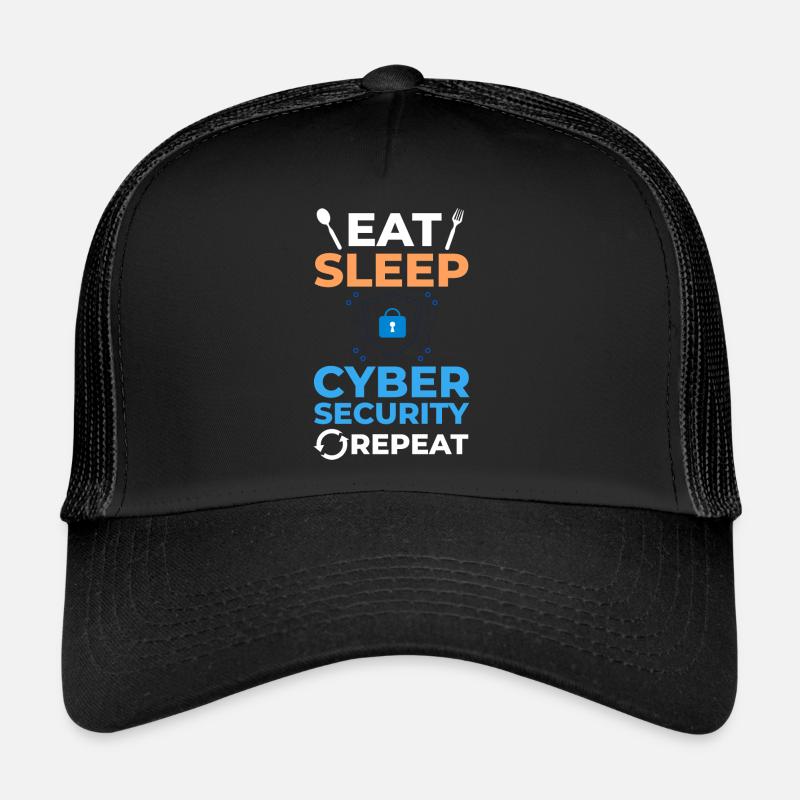 Informations sur la cybersécurité Ordinateur Sicherheit Casquette trucker 