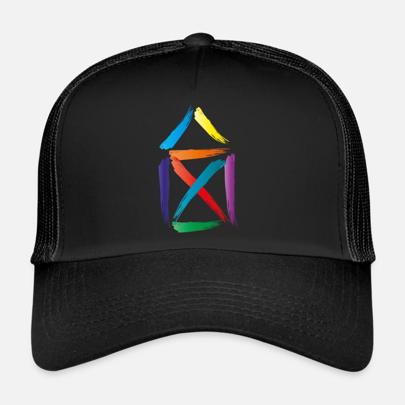 buntes haus - Trucker Cap - Schwarz/Schwarz