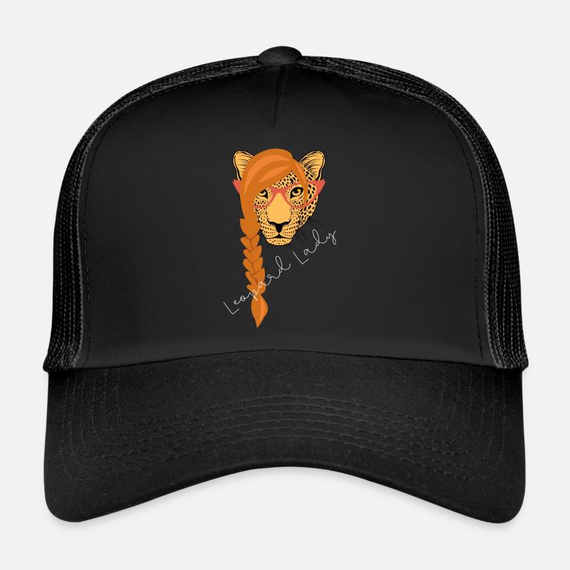 | De la Dame Léopard texte blanc Casquette trucker 