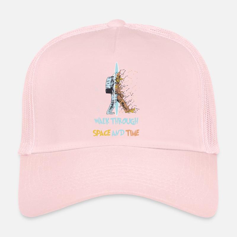 Astronaut walks through Space & Time Dimension Portal Trucker Cap