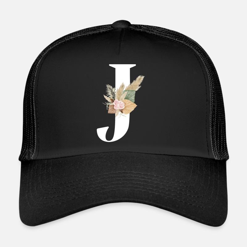 lettre J fleuris Casquette trucker 