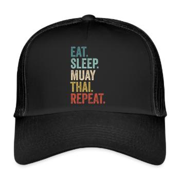 Manger Dormir Muay Thai Répéter Muay Thai - Casquette trucker  - noir/noir - Devant