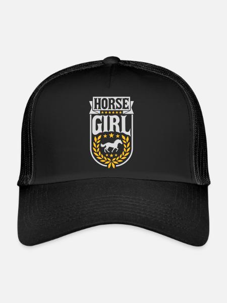 Citation de fille de cheval disant - Casquette trucker  - noir/noir - Devant