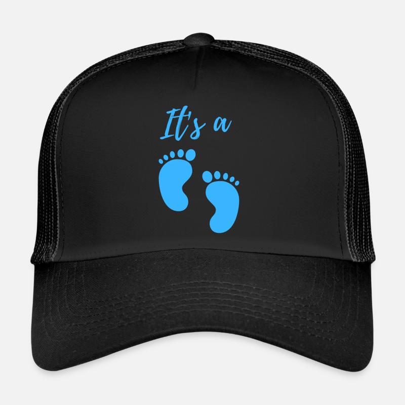 Annonce de bébé - Garçon - Grossesse - Casquette trucker  - noir/noir