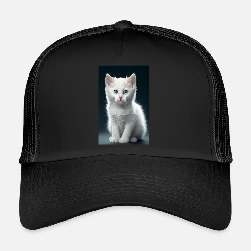 Chaton blanc Casquette trucker 