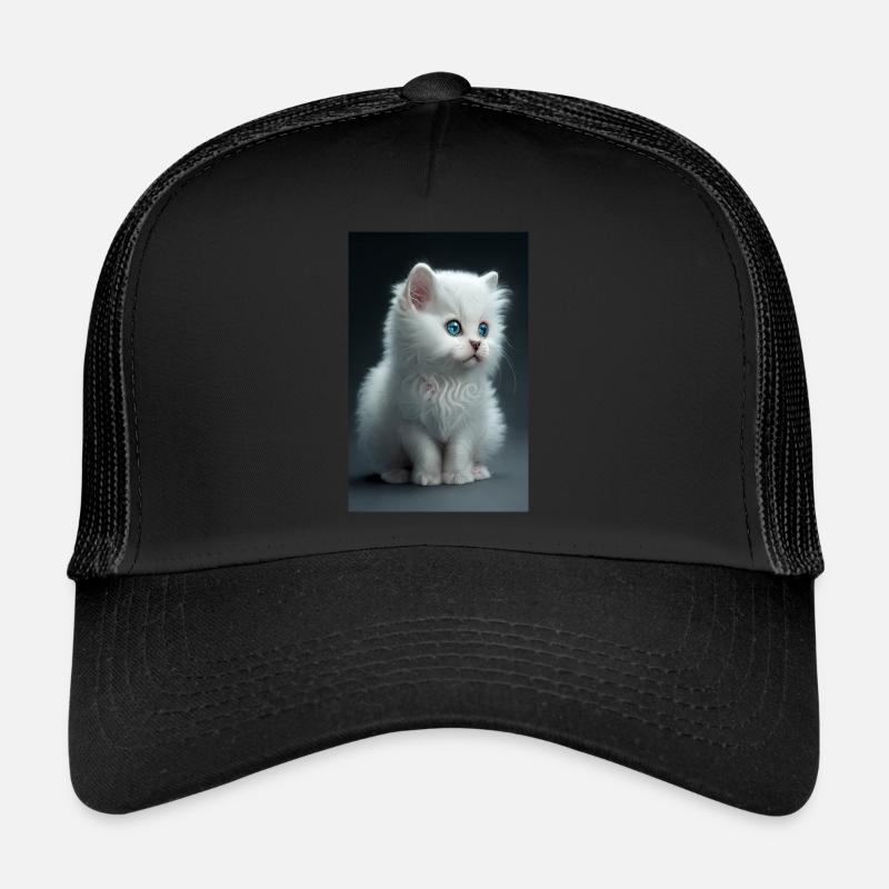 Chaton blanc mignon Casquette trucker 