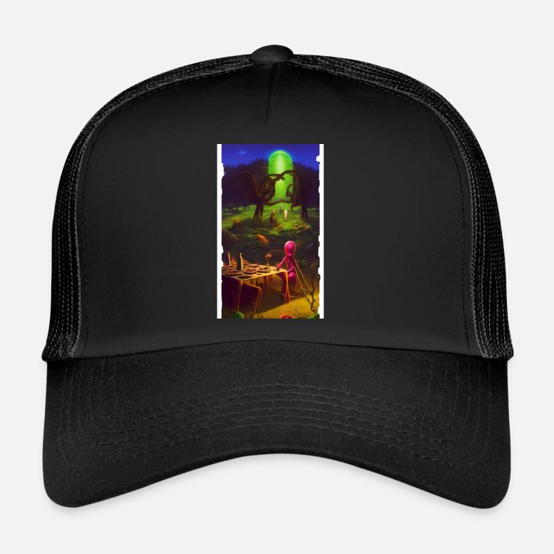 Creepy Horror Comic Alien sur une planète étrange Casquette trucker 