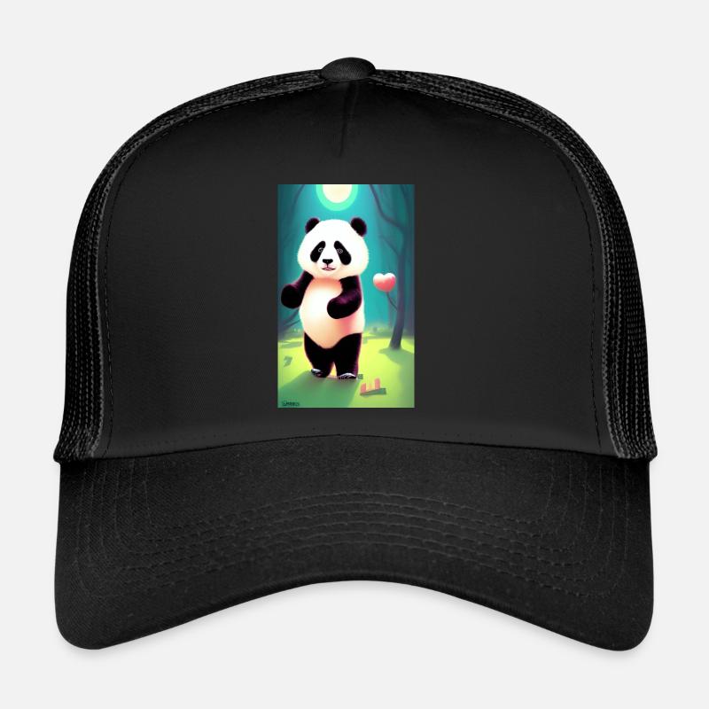 Panda cool portrait dessin gros plan cool doux Casquette trucker 