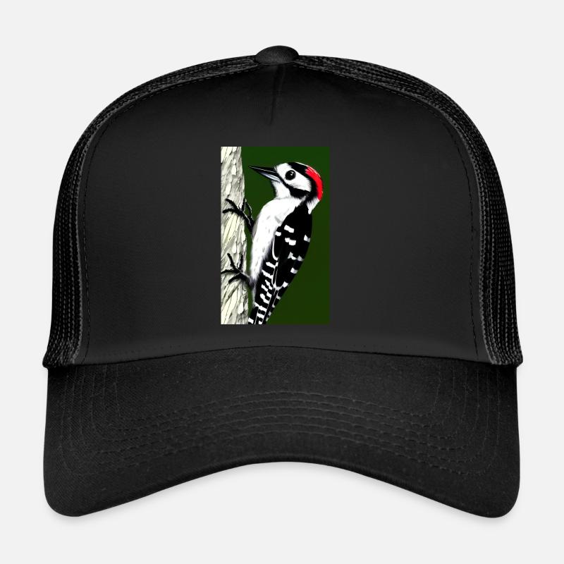Gestapelter Specht rothaarige coole Comic-Zeichnung Trucker Cap
