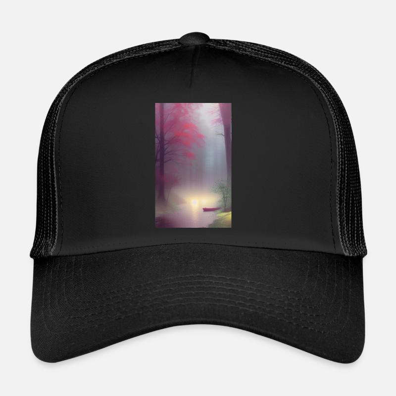 Mysterious Forrest - Trucker Cap - Schwarz/Schwarz
