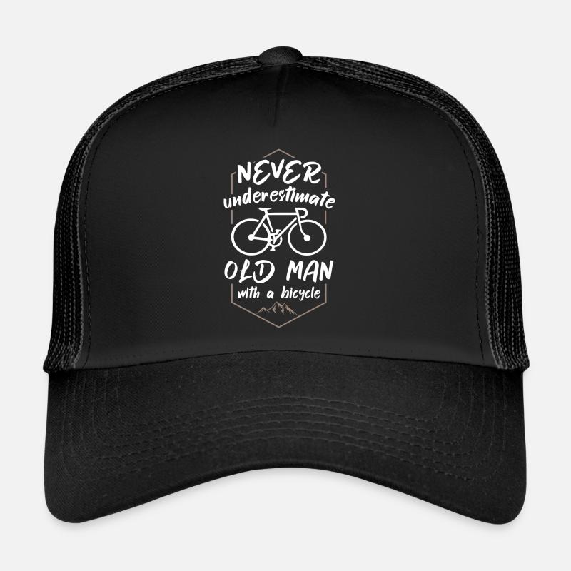 Never Underestimate Old Man with a Bicycle Trucker Cap