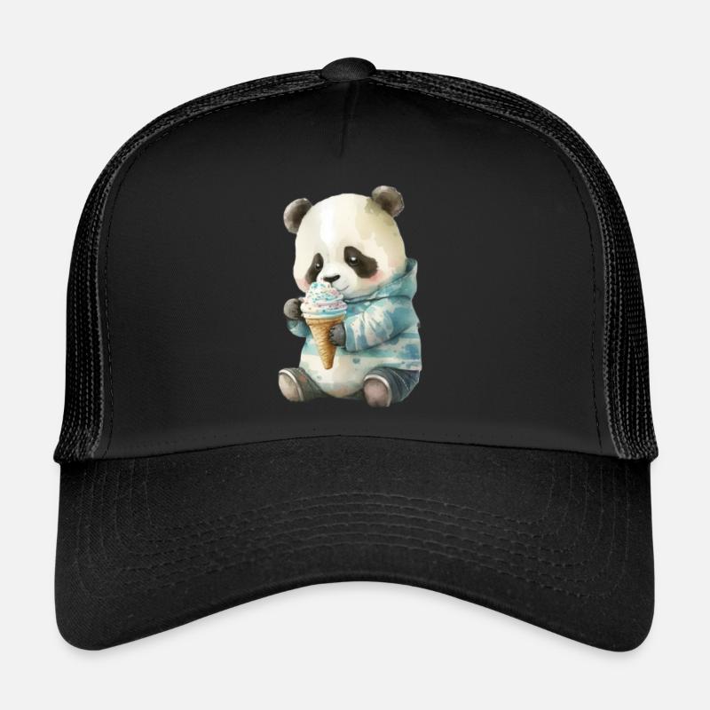 Panda - manger de la crème glacée Casquette trucker 