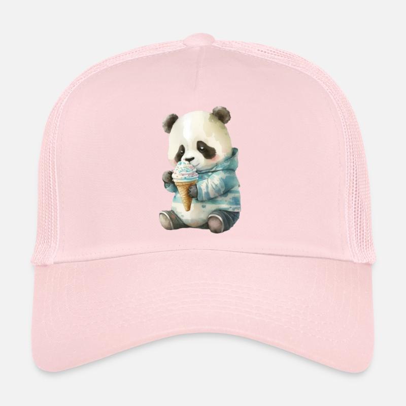 Panda - manger de la crème glacée Casquette trucker 