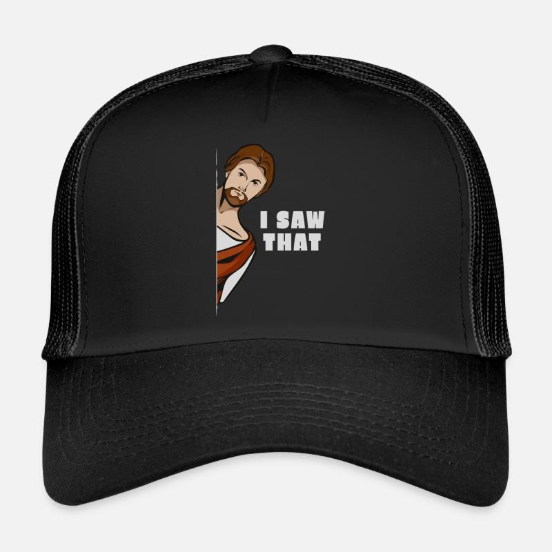 Jésus Meme J’ai vu ce sarcasme - Casquette trucker - noir/noir