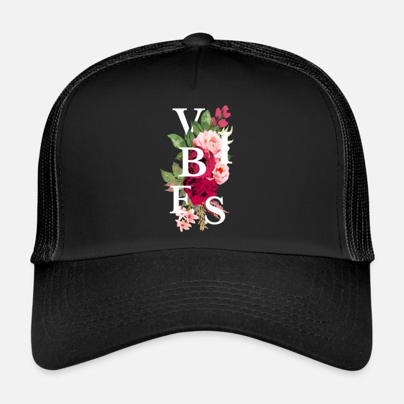Vibes flowers - Trucker Cap - black/black
