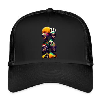 African faces - Trucker Cap - black/black - Front