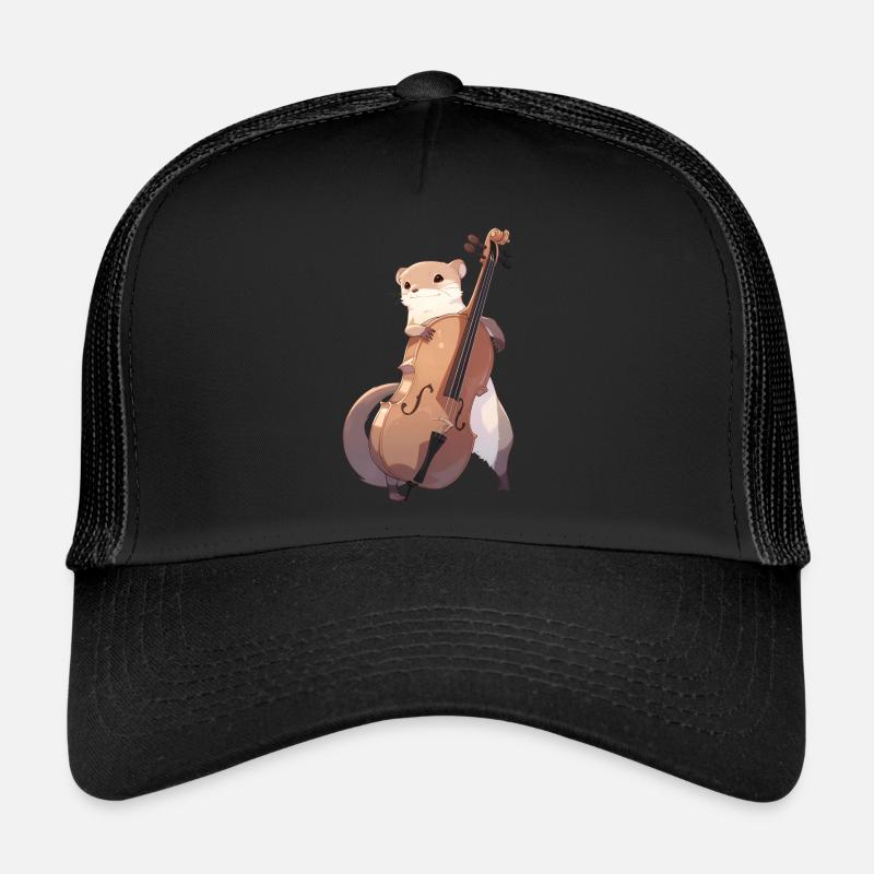 Cute mongoose playing cello Trucker Cap