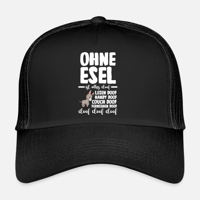 Beziehungsstatus Esel - Trucker Cap - Schwarz/Schwarz