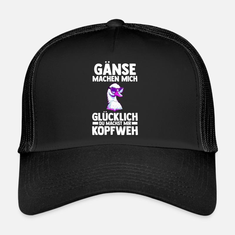 Gans Gänse - Trucker Cap - Schwarz/Schwarz