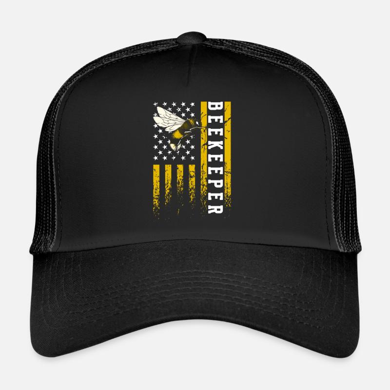 Imker Biene Insekt - Trucker Cap - Schwarz/Schwarz