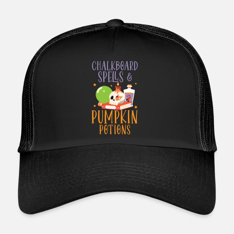 Chalkboard Magic & Pumpkin Potions Halloween Trucker Cap
