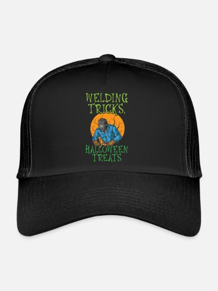 Astuces de soudeur Halloween traite Soudeur Ha - Casquette trucker  - noir/noir - Devant