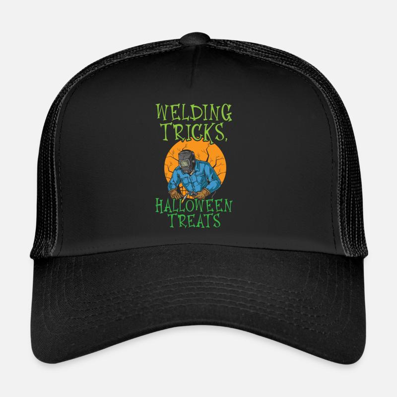 Schweißer Tricks Halloween Leckereien Schweißer Ha Trucker Cap