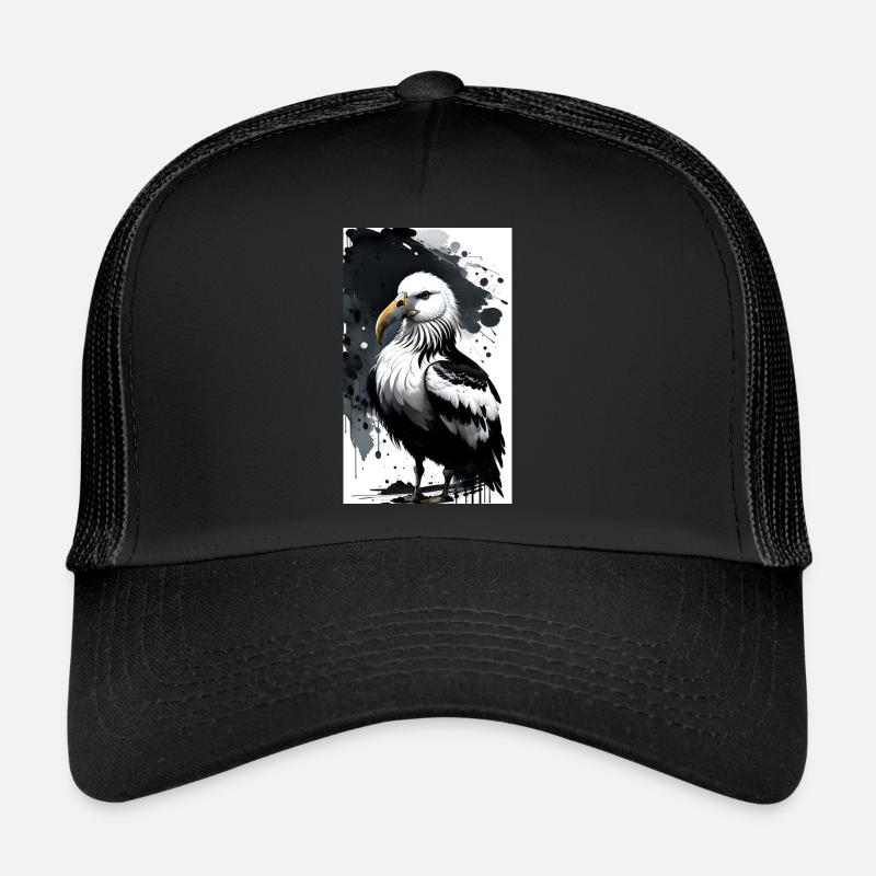 Anmutige Möwe am Horizont - Trucker Cap - Schwarz/Schwarz