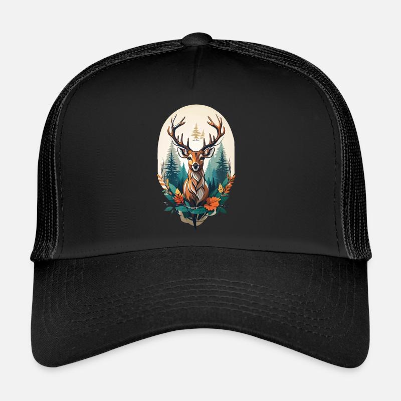 Hirsch - Trucker Cap - Schwarz/Schwarz