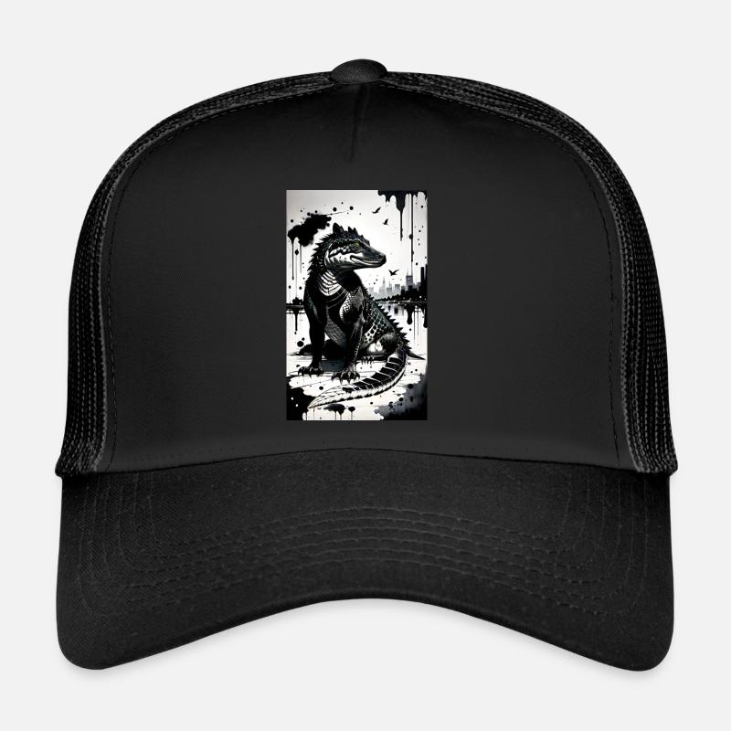 Crocodile Art - Trucker Cap - black/black