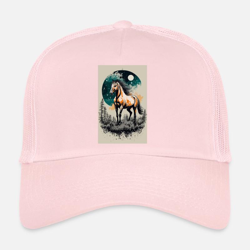 horse under the full moon Trucker Cap