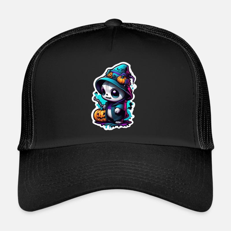 halloween - monstre avec chapeau de sorciere Casquette trucker 