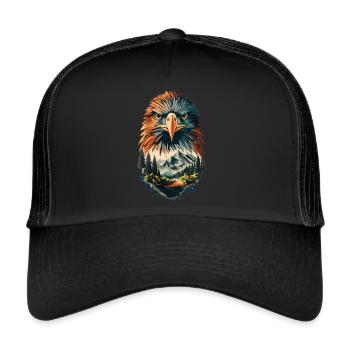 Nature in perfection: eagles and mountain peaks united - Trucker Cap - black/black - Front