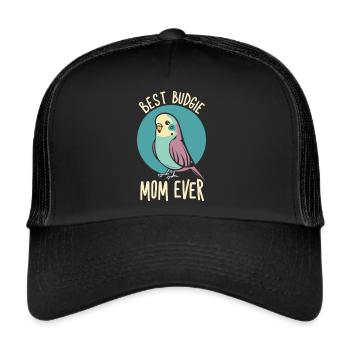 Dedicated to the budgie moms - Trucker Cap - black/black - Front