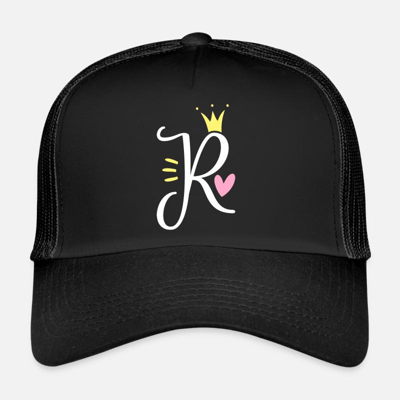 Letter R Initial Letter Crown Trucker Cap