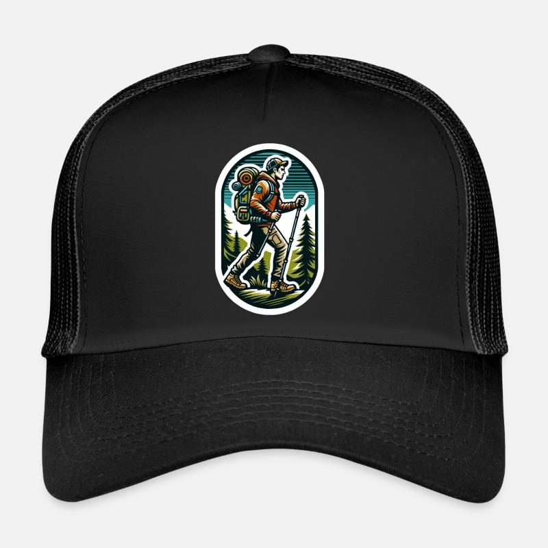 Wanderlust Adventure - Trucker Cap - Schwarz/Schwarz