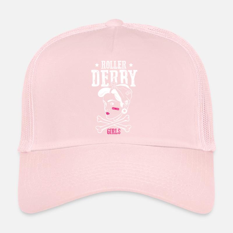 Roller Derby Skater Girl Rollerblading Inline Trucker Cap