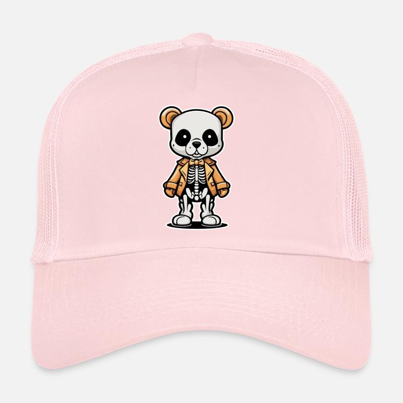 Cute Bear Skeleton Illustration Trucker Cap