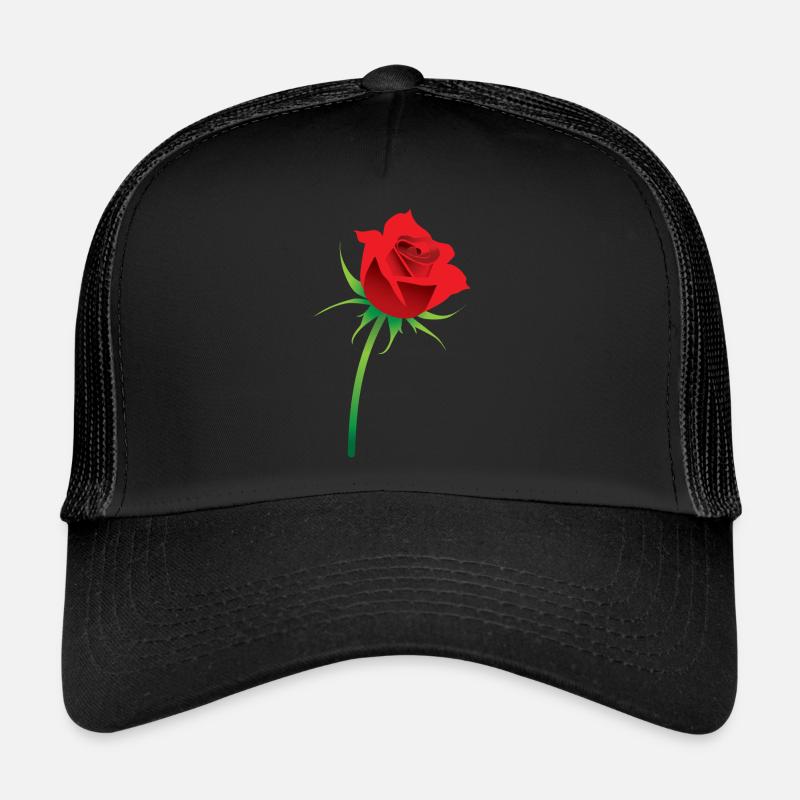 Red Rose Trucker Cap