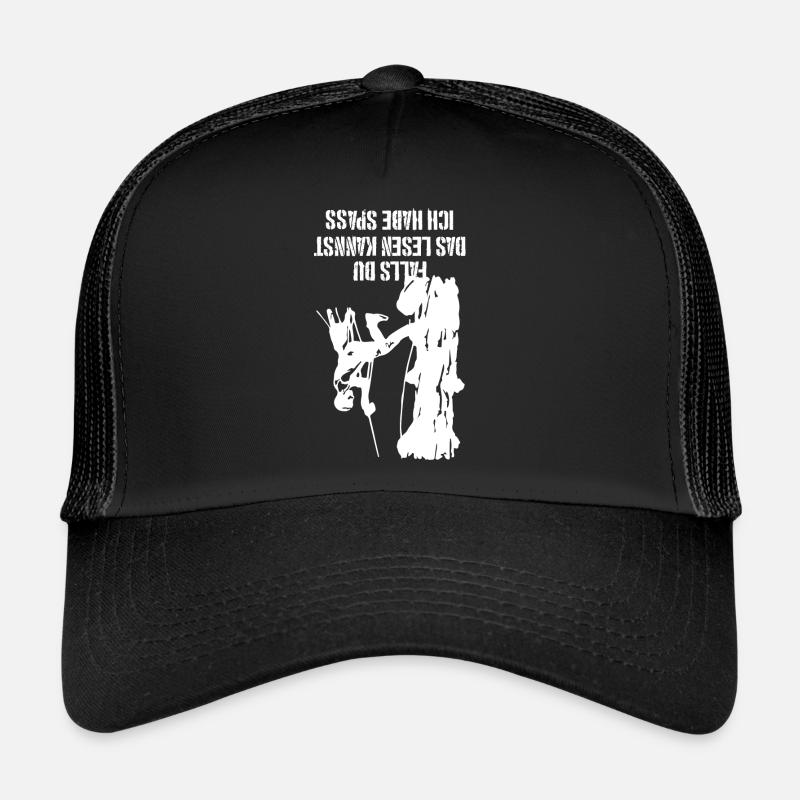 Baumklettern Arborist Baumpfleger Geschenk - Trucker Cap - Schwarz/Schwarz