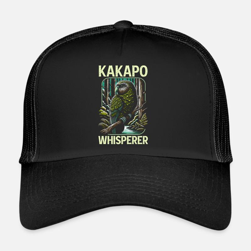 Kakapo Lover Neuseeland Eulenpapagei Vogel - Trucker Cap - Schwarz/Schwarz