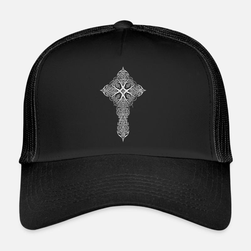 Mandala celtic cross - Trucker Cap - black/black