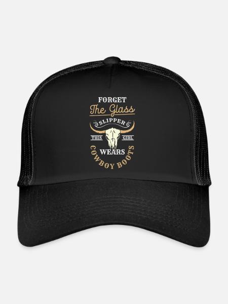 Danse en ligne du cheval du Far West - Casquette trucker  - noir/noir - Devant