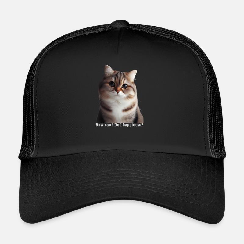 How can I find happiness - Trucker Cap - black/black