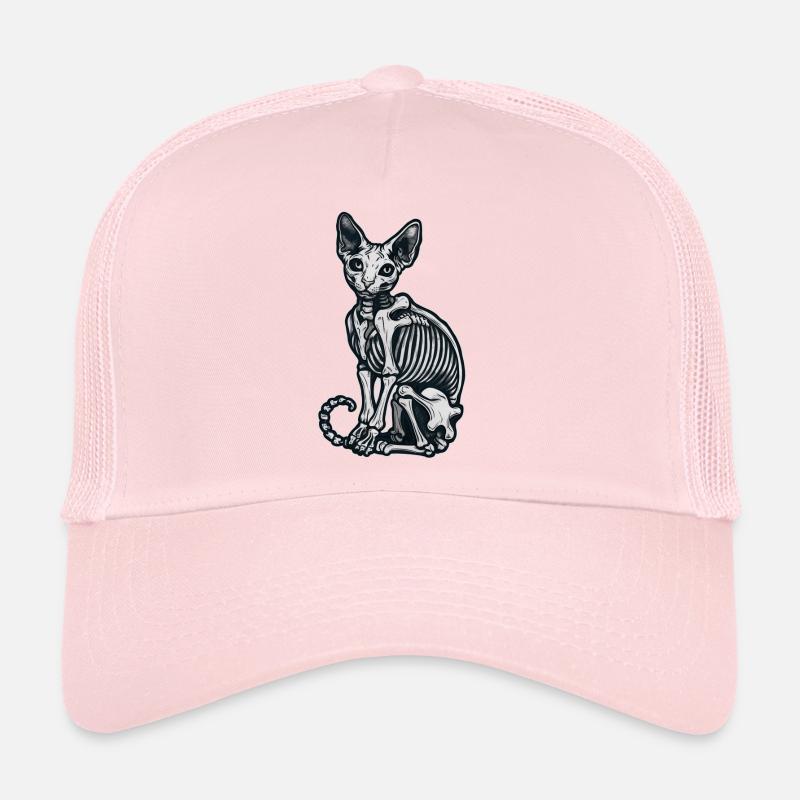 chat sphinx squelette tatouage Casquette trucker 