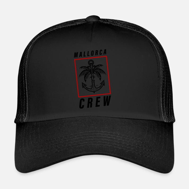 Mallorca Crew Palme Anker Urlaub Trucker Cap