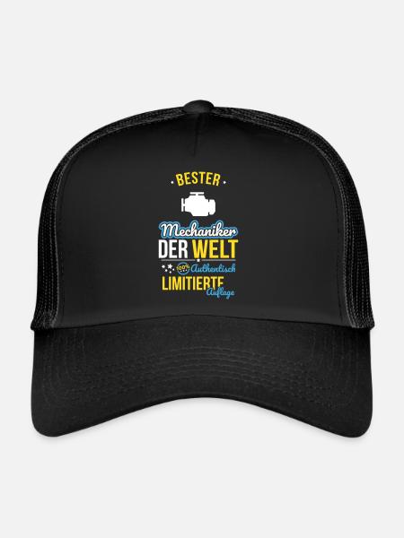 Meilleur mécanicien au monde - 100 % authentique - Casquette trucker  - noir/noir - Devant