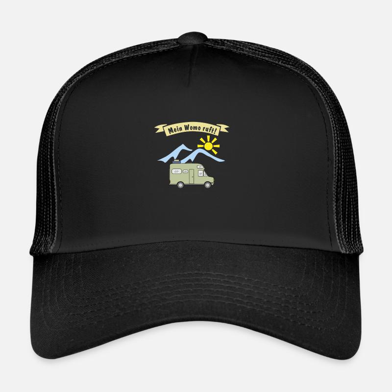 mein womo ruft - Trucker Cap - Schwarz/Schwarz